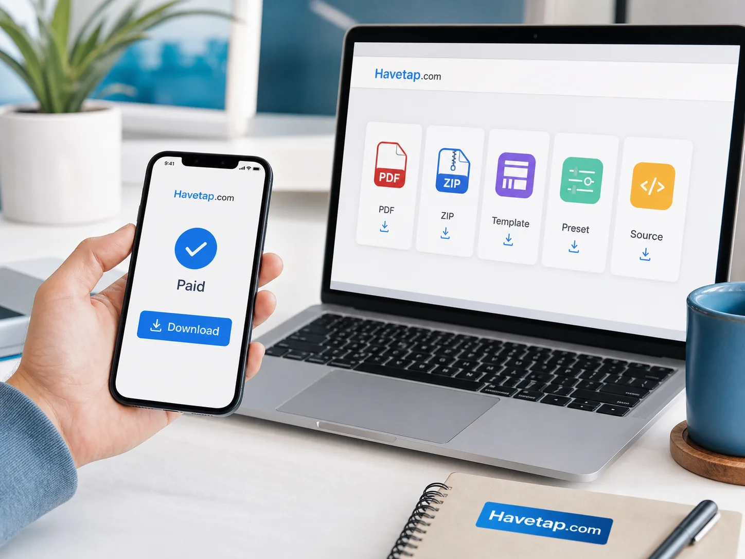 Akses produk digital di Havetap setelah pembayaran berhasil
